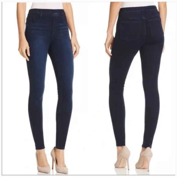 Spanx Jeggings Jeans Navy Blue Stretchy Skinny M - Picture 2 of 8